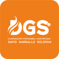 Logotipo de DGS: David Gargallo Solsona, climatización, fontanería y electricidad.